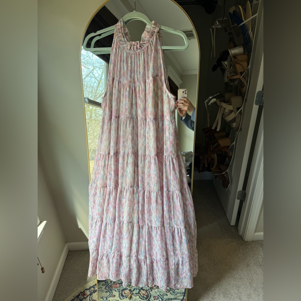 Fab’rik Blue and Pink Maxi Dress